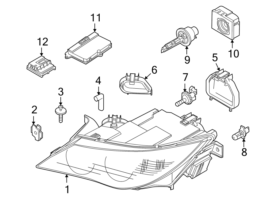 FRONT LAMPS. HEADLAMP COMPONENTS.