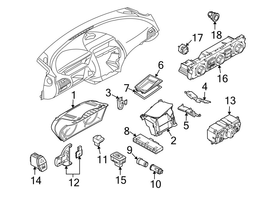 INSTRUMENT PANEL. CLUSTER & SWITCHES.