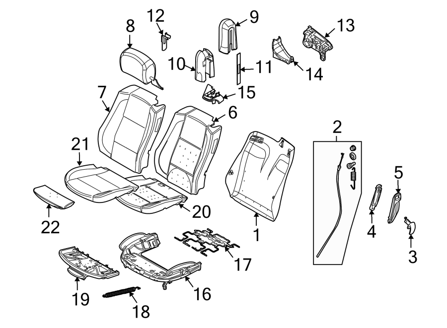 SEATS & TRACKS. FRONT SEAT COMPONENTS.