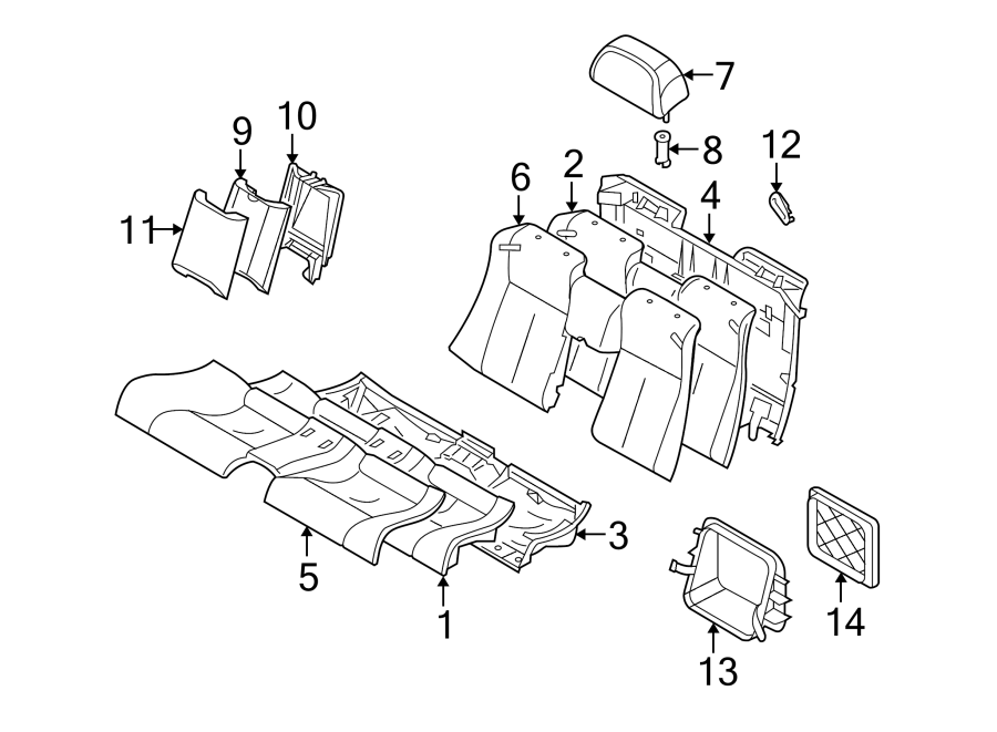 SEATS & TRACKS. REAR SEAT COMPONENTS.