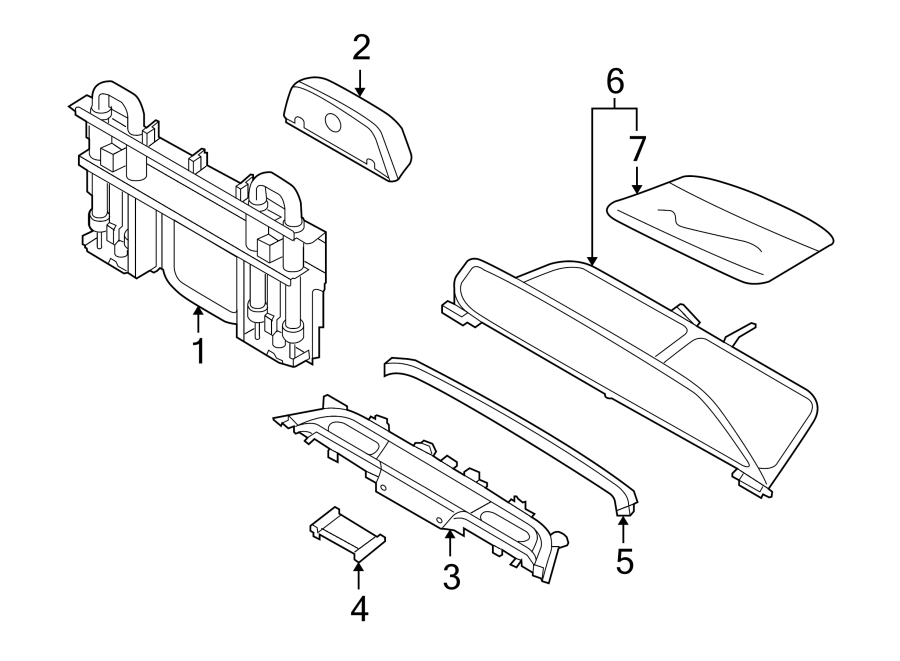 CONVERTIBLE/SOFT TOP. ROLL BAR & HEADREST ASSEMBLY.