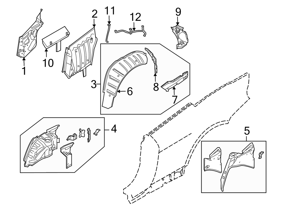 QUARTER PANEL. INNER STRUCTURE.