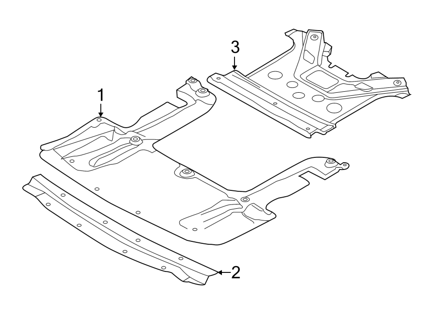 RADIATOR SUPPORT. SPLASH SHIELDS.