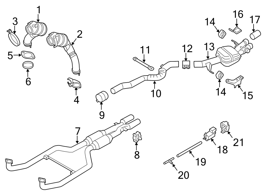 EXHAUST SYSTEM. EXHAUST COMPONENTS.