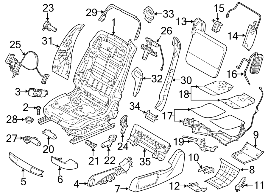 SEATS & TRACKS. FRONT SEAT COMPONENTS.