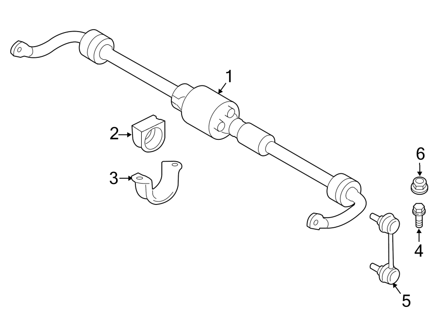 REAR SUSPENSION. STABILIZER BAR & COMPONENTS.