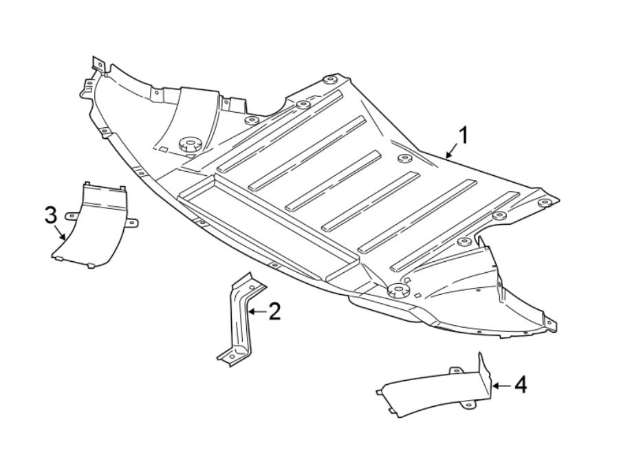 RADIATOR SUPPORT. SPLASH SHIELDS.