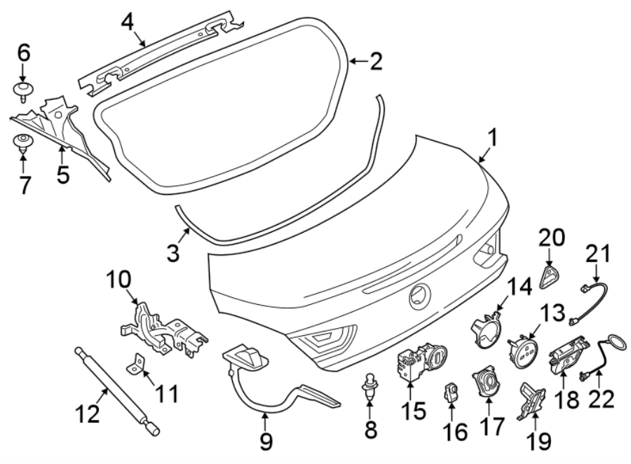 TRUNK LID. LID & COMPONENTS.