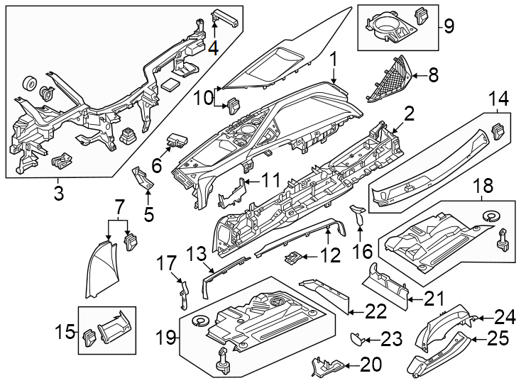 Instrument panel components.