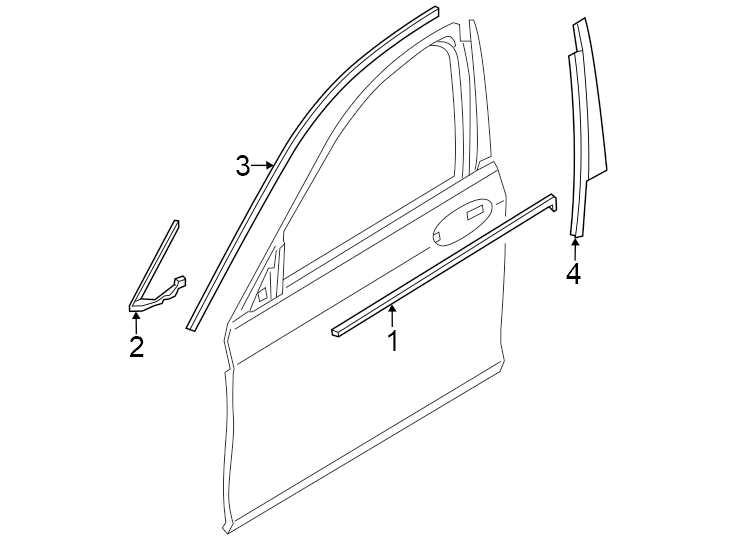 1Front door. Exterior trim.https://images.simplepart.com/images/parts/motor/fullsize/1934635.png