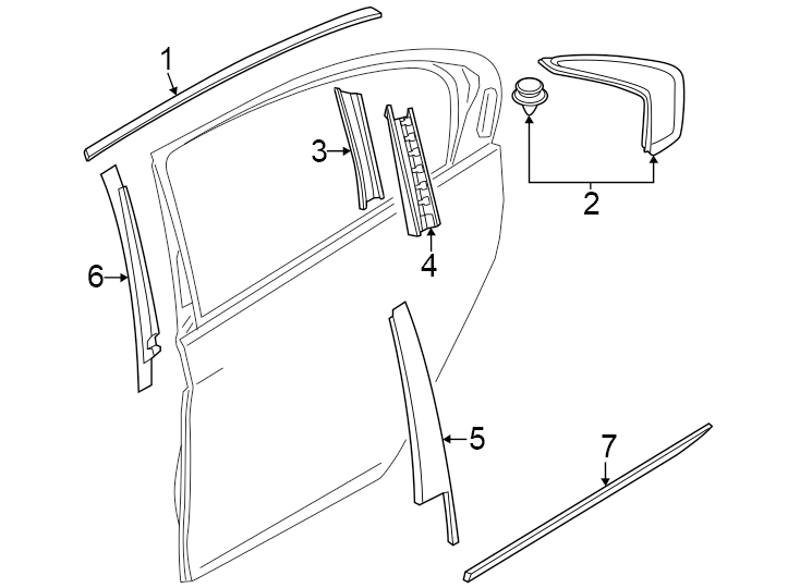 3Rear door. Exterior trim.https://images.simplepart.com/images/parts/motor/fullsize/1934670.png