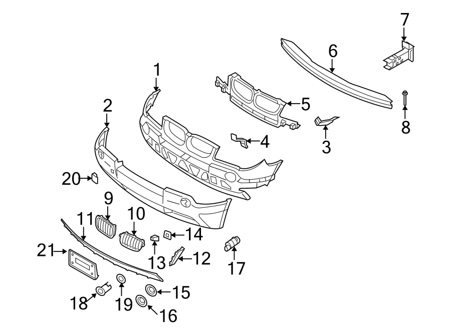 FRONT BUMPER. BUMPER & COMPONENTS.