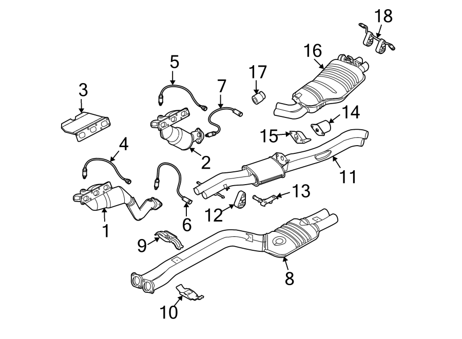 EXHAUST SYSTEM. EXHAUST COMPONENTS.