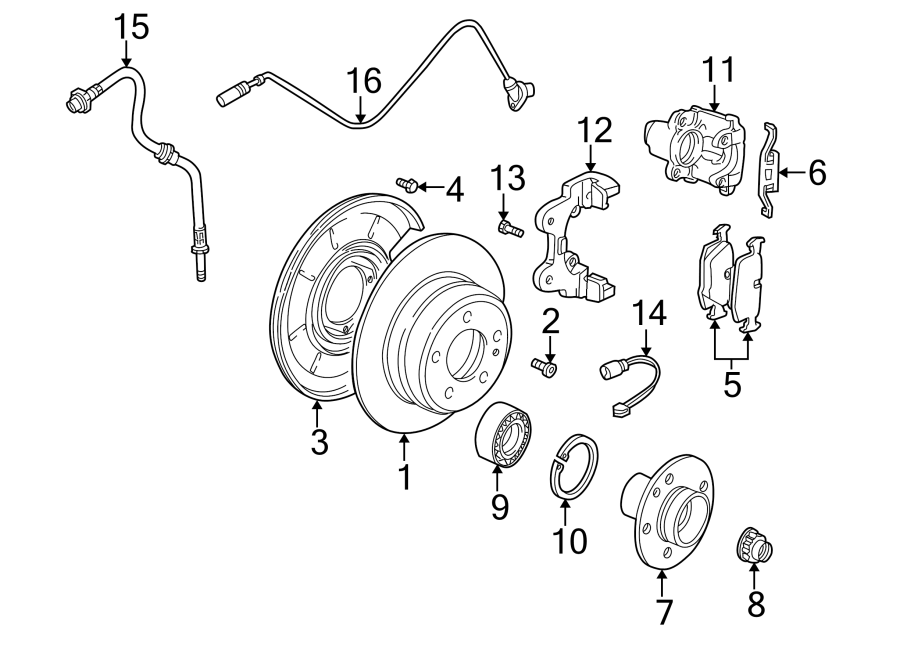 REAR SUSPENSION. BRAKE COMPONENTS.