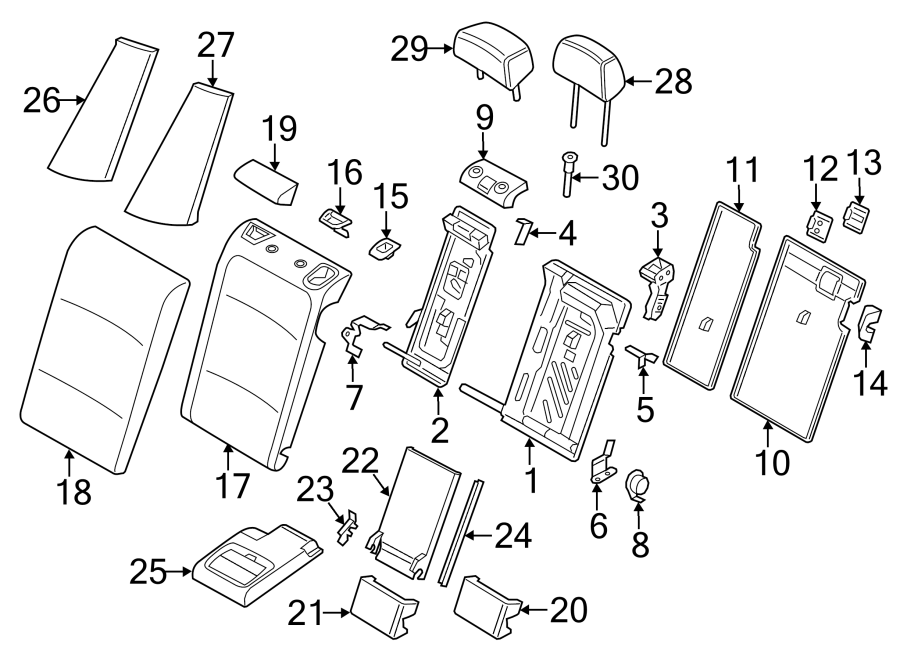 SEATS & TRACKS. REAR SEAT COMPONENTS.