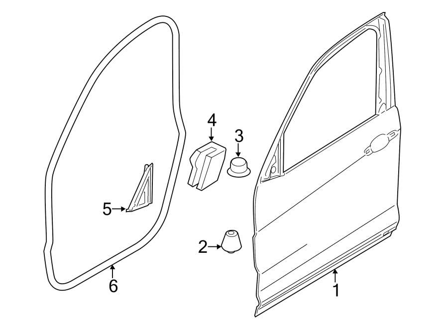 FRONT DOOR. DOOR & COMPONENTS.