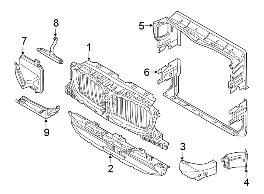 1RADIATOR SUPPORT. AIR INTAKE.https://images.simplepart.com/images/parts/motor/fullsize/1937060.png