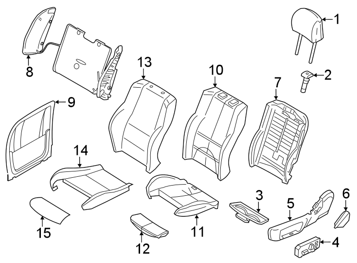 SEATS & TRACKS. FRONT SEAT COMPONENTS.