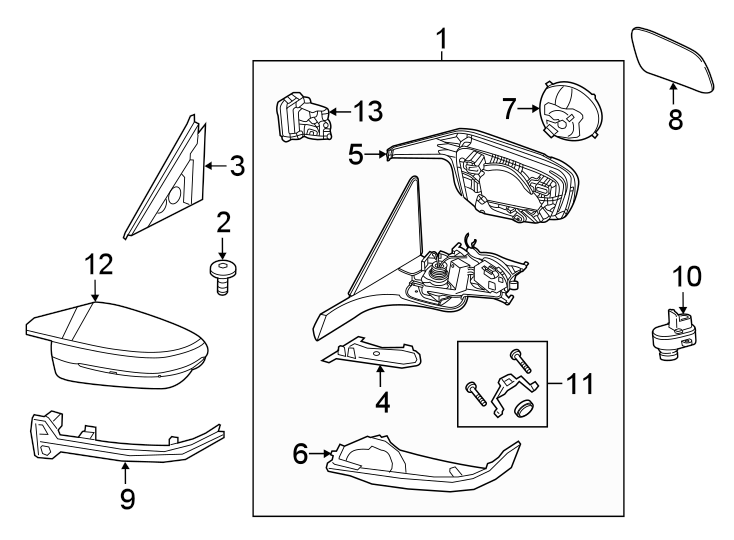 11Door. Outside mirrors.https://images.simplepart.com/images/parts/motor/fullsize/1938650.png