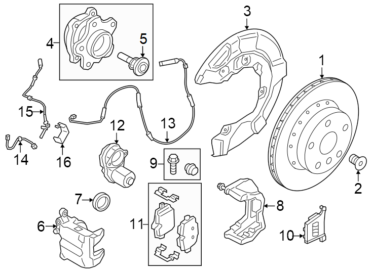 Rear suspension. Brake components.