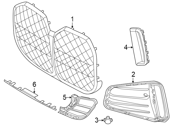 3Front bumper & grille. Grille & components.https://images.simplepart.com/images/parts/motor/fullsize/1939040.png