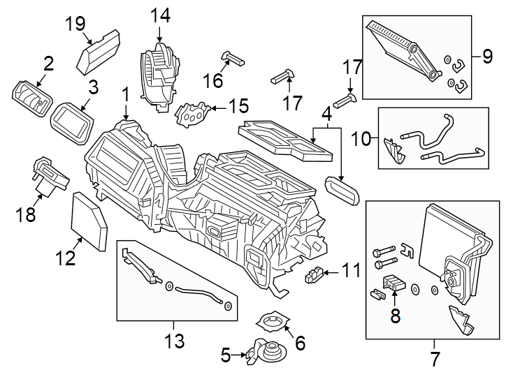 4Air conditioner & heater. Evaporator & heater components.https://images.simplepart.com/images/parts/motor/fullsize/1939135.png