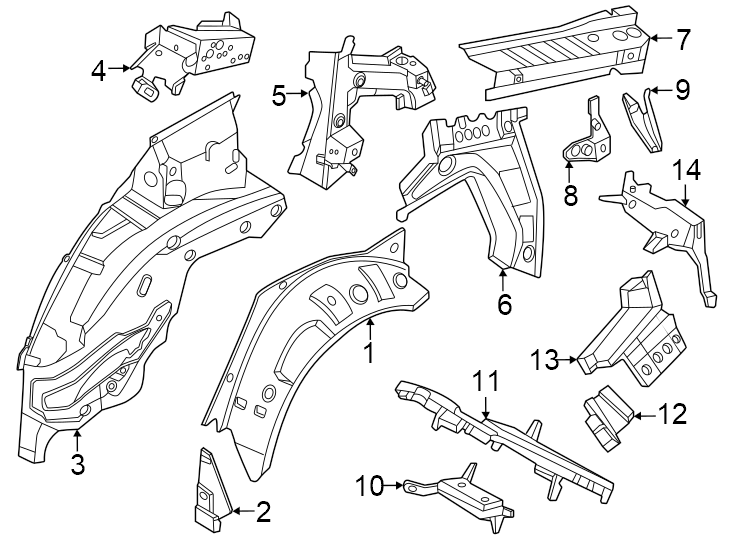 13Quarter panel. Inner structure.https://images.simplepart.com/images/parts/motor/fullsize/1939600.png