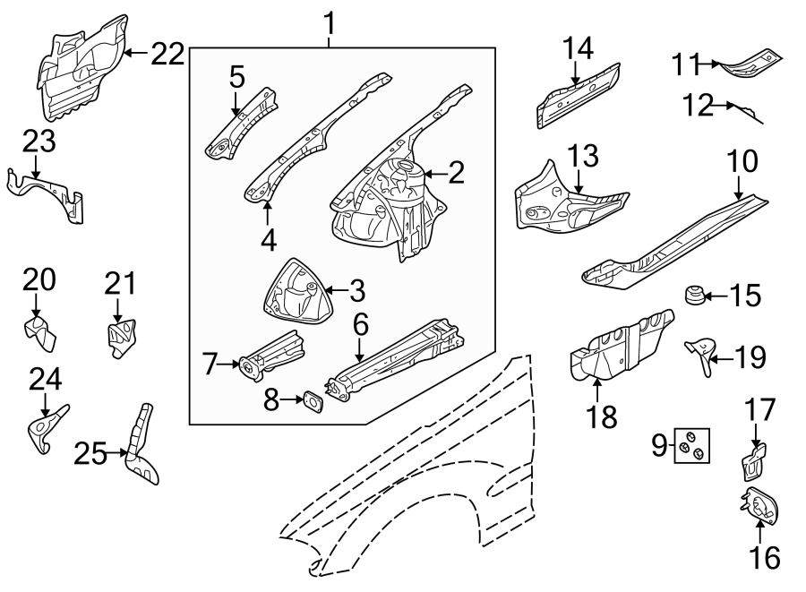 15Fender. Structural components & rails.https://images.simplepart.com/images/parts/motor/fullsize/1941155.png