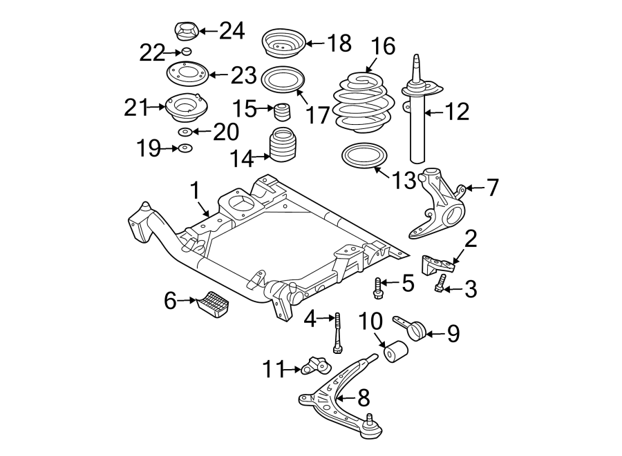 15Front suspension. Suspension components.https://images.simplepart.com/images/parts/motor/fullsize/1941288.png