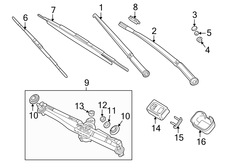 WINDSHIELD. WIPER & WASHER COMPONENTS.