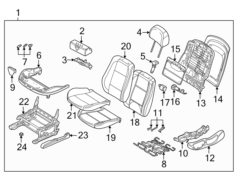 SEATS & TRACKS. FRONT SEAT COMPONENTS.