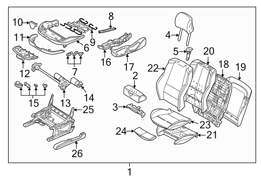 SEATS & TRACKS. FRONT SEAT COMPONENTS.