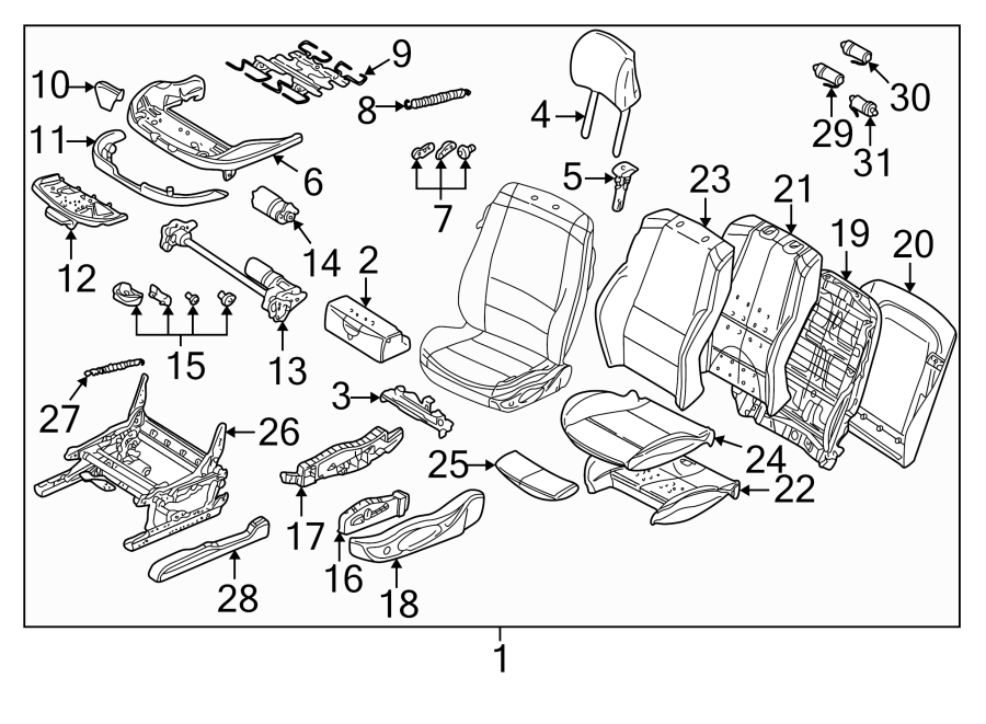 SEATS & TRACKS. FRONT SEAT COMPONENTS.