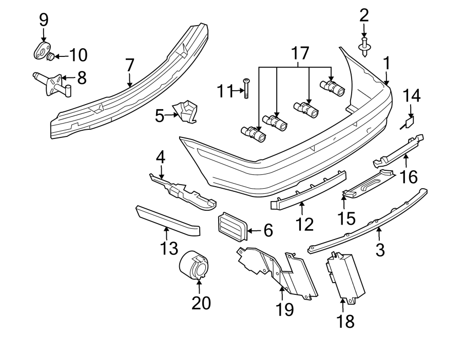 9REAR BUMPER. BUMPER & COMPONENTS.https://images.simplepart.com/images/parts/motor/fullsize/1941660.png