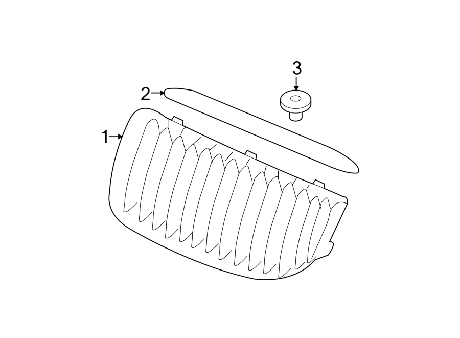 2FRONT BUMPER & GRILLE. GRILLE & COMPONENTS.https://images.simplepart.com/images/parts/motor/fullsize/1942015.png