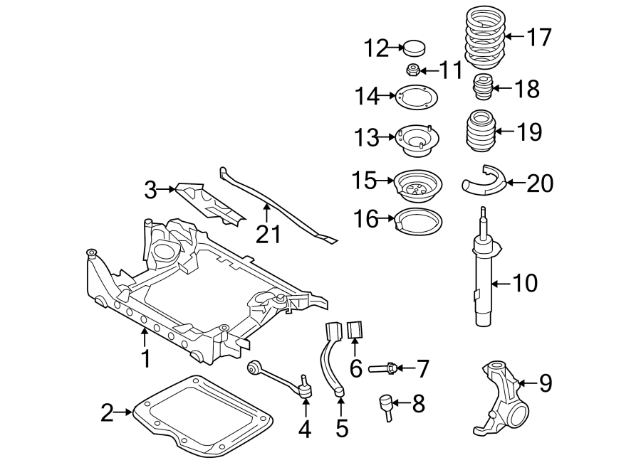 16Front suspension. Suspension components.https://images.simplepart.com/images/parts/motor/fullsize/1942260.png