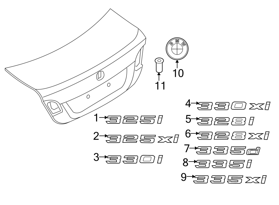 11TRUNK LID. EXTERIOR TRIM.https://images.simplepart.com/images/parts/motor/fullsize/1942665.png