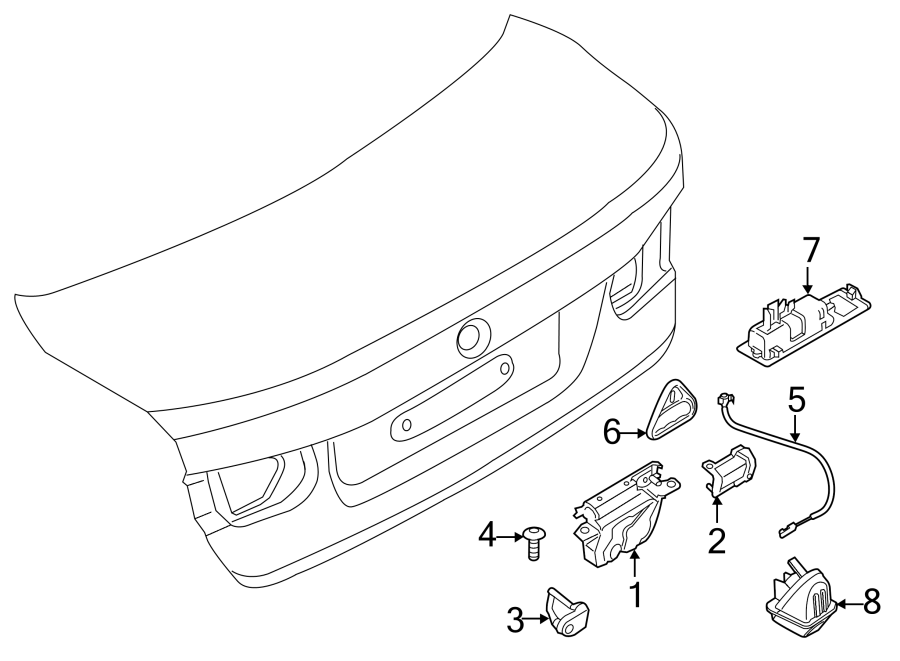 TRUNK LID. LOCK & HARDWARE.