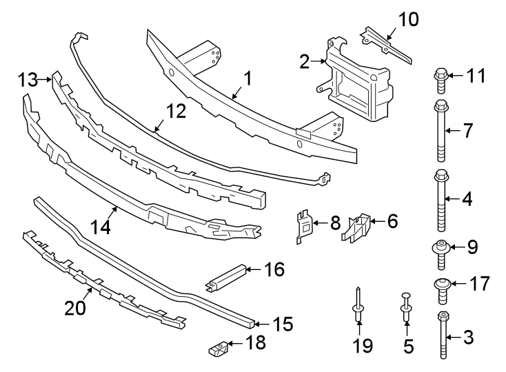 11FRONT BUMPER & GRILLE. BUMPER & COMPONENTS.https://images.simplepart.com/images/parts/motor/fullsize/1944010.png