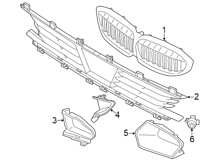 4Front bumper & grille. Grille & components.https://images.simplepart.com/images/parts/motor/fullsize/1944017.png