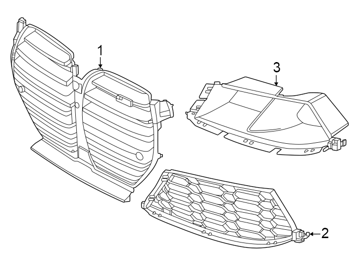 2Front bumper & grille. Grille & components.https://images.simplepart.com/images/parts/motor/fullsize/1944049.png