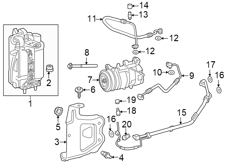 6Air conditioner & heater. Compressor & lines. Condenser.https://images.simplepart.com/images/parts/motor/fullsize/1944117.png