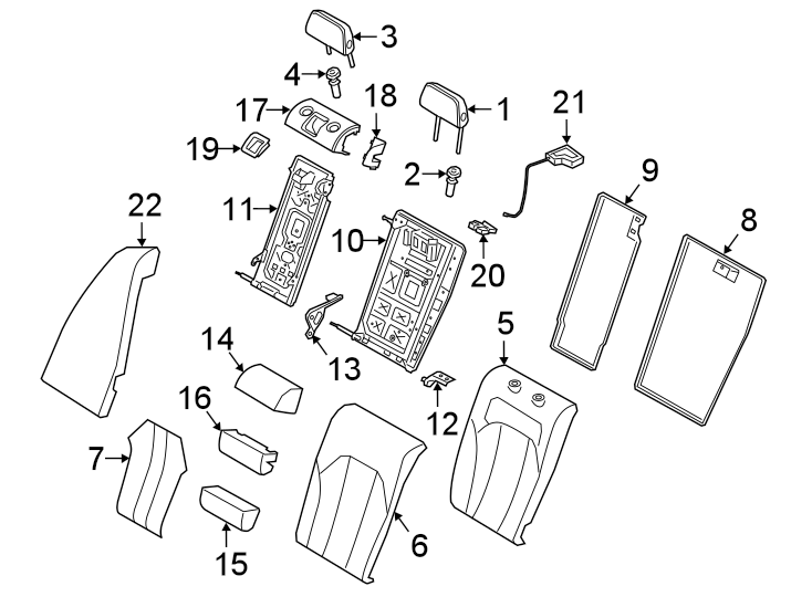 SEATS & TRACKS. REAR SEAT COMPONENTS.