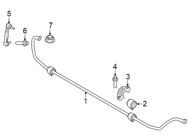 Rear suspension. Stabilizer bar & components.