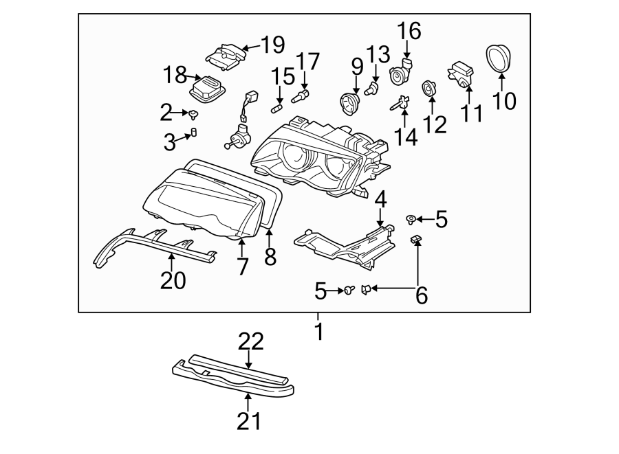 17FRONT LAMPS. HEADLAMP COMPONENTS.https://images.simplepart.com/images/parts/motor/fullsize/1945045.png