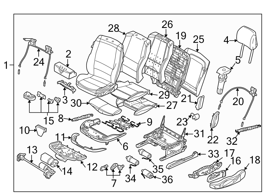 SEATS & TRACKS. FRONT SEAT COMPONENTS.