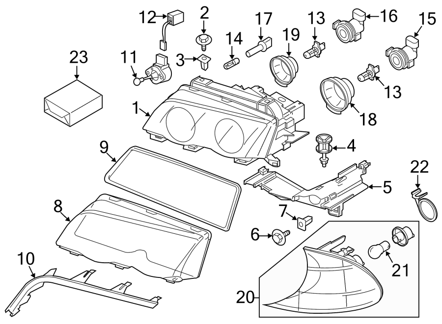 17FRONT LAMPS. HEADLAMP COMPONENTS.https://images.simplepart.com/images/parts/motor/fullsize/1945750.png