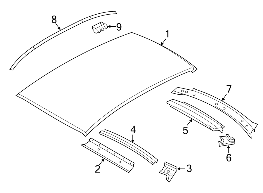 1EXTERIOR TRIM. ROOF & COMPONENTS.https://images.simplepart.com/images/parts/motor/fullsize/1946445.png