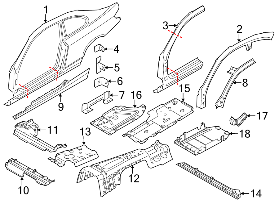 11PILLARS. ROCKER & FLOOR. HINGE PILLAR. UNISIDE.https://images.simplepart.com/images/parts/motor/fullsize/1946460.png