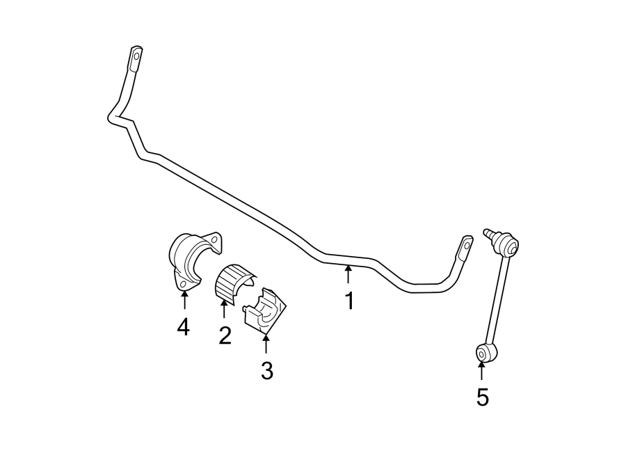 REAR SUSPENSION. STABILIZER BAR & COMPONENTS.